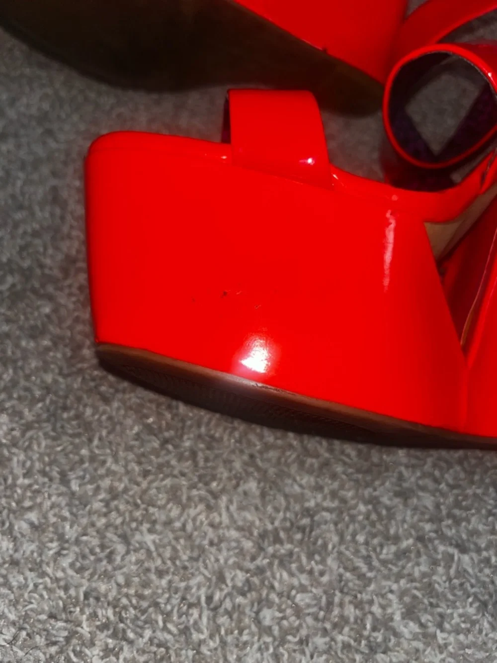 Jessica Simpson Red/Orange Wedges with Ankle Strap - Picture 9 of 16